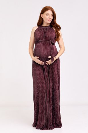 שמלת הריון פליסה קולר בורגונדי אבישג ארבל