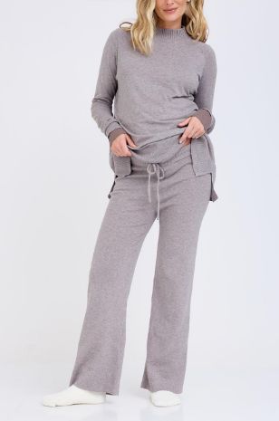 מכנסי הריון נדין סריג אבן מלנז'	אבישג ארבל