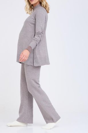 מכנסי סריגל הריון מתרחבים אבן מלנז' 