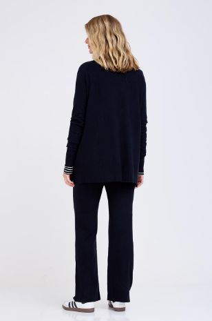 מכנסי הריון נדין סריג שחורים