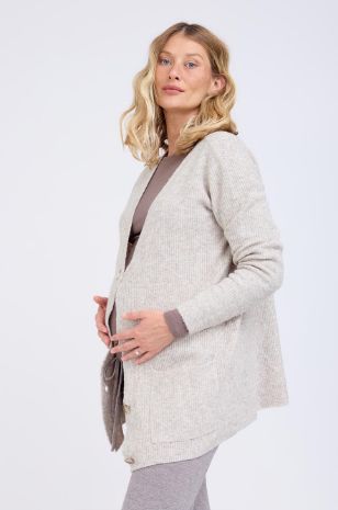 קרדיגן ארוך להריון ריב טבעי אבישג ארבל