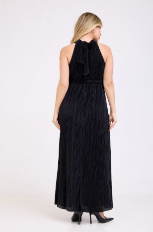 שמלת הריון פליסה קולר שחורה 