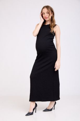 שמלת הריון מקסי שחורה