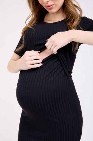 שמלת הריון הנקה רוזי שחורה אבישג ארבל