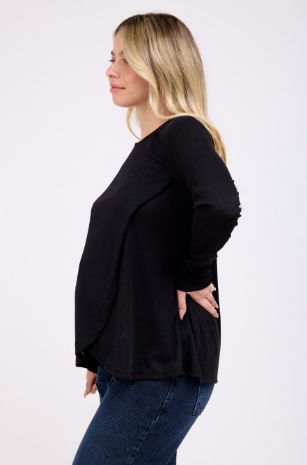 חולצת הריון להנקה שחורה