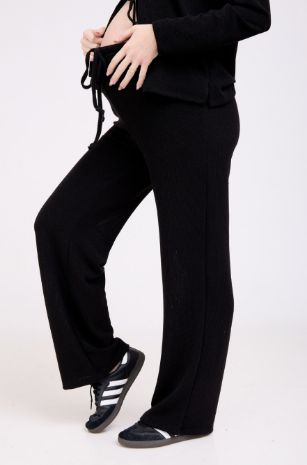 מכנסי הריון סריג מירב שחורים