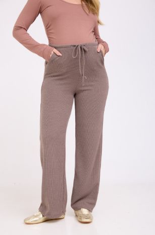 מכנסי הריון סריג בצבע מוקה