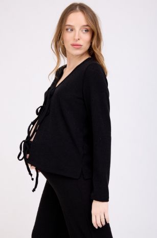 קרדיגן הריון סריג שחור של אבישג ארבל