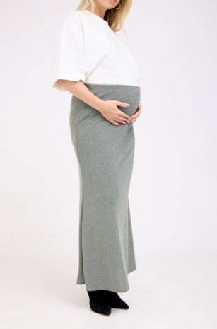 חצאית סריג להריון מקסי מרווה של אבישג ארבל