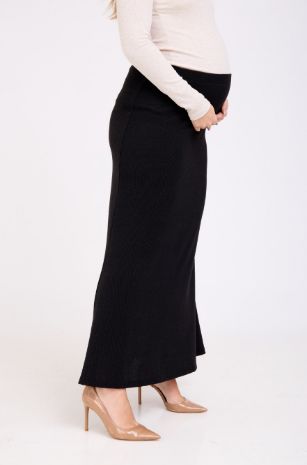 חצאית סריג להריון עינב שחורה