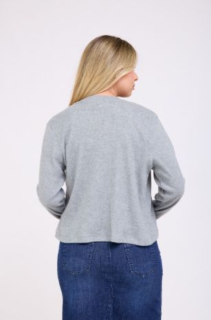 קרדיגן הריון סריג כפתורים אפור