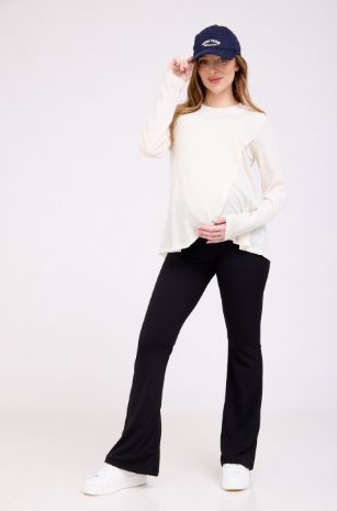 חולצת הריון והנקה שמנת