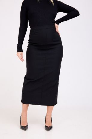 חצאית הריון מחוייטת שחורה אבישג ארבל