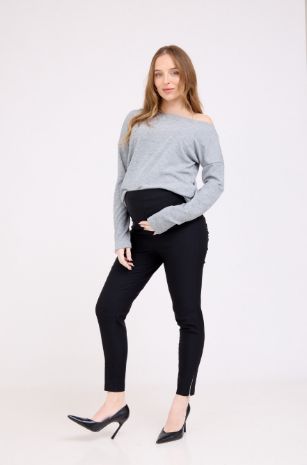 סריג הריון מחשוף סירה אפור בהיר של אבישג ארבל