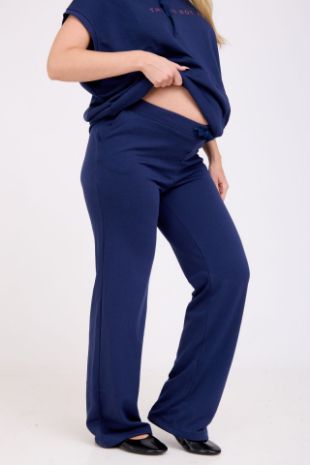 מכנסי הריון מבד פרנץ' טרי מתרחבים נייבי