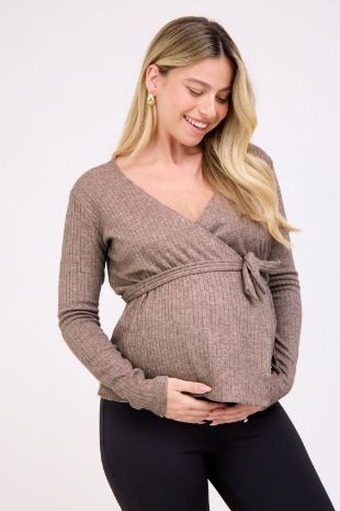 סריג הריון מעטפת מוקה מלאנז'