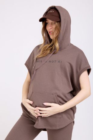 קפוצ'ון הריון NOT AI חום מוקה