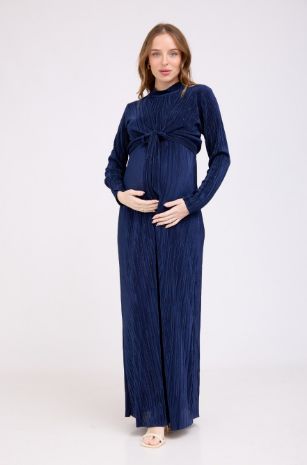 עליונית בולרו להריון פליסה כחול כהה