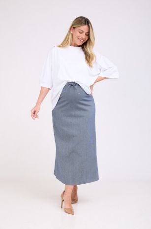 טי שירט הריון אוברסייז ורדה לבן