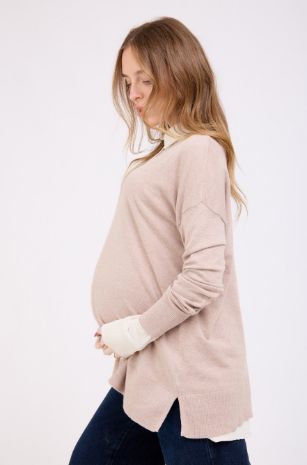 סריג אוברסייז להריון נטלי חול