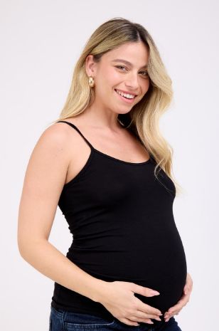 גופיית ספגטי להריון שחורה של אבישג ארבל