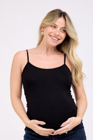 גופיית ספגטי להריון שחורה של אבישג ארבל