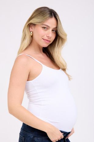 גופיית ספגטי להריון לבנה של אבישג ארבל