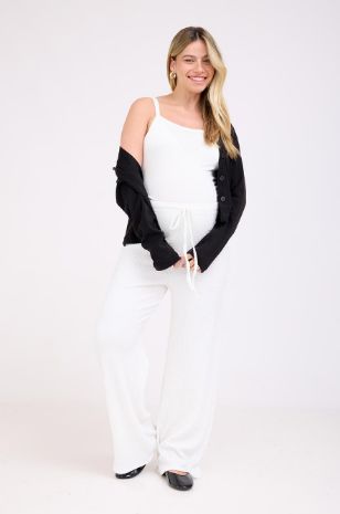 מכנסי הריון לבנים נוחים