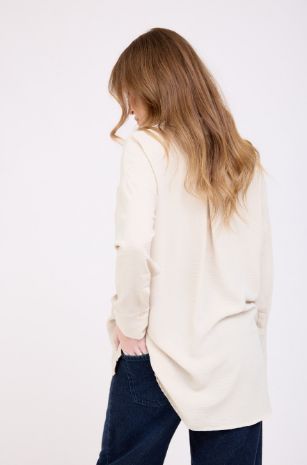 חולצת הריון מכופתרת אבן של אבישג ארבל