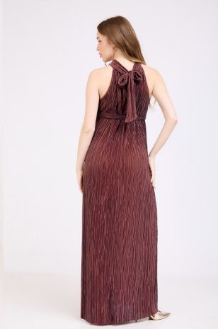 שמלת הריון פליסה קולר בורגונדי