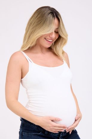 גופיית ספגטי להריון שמנת של אבישג ארבל