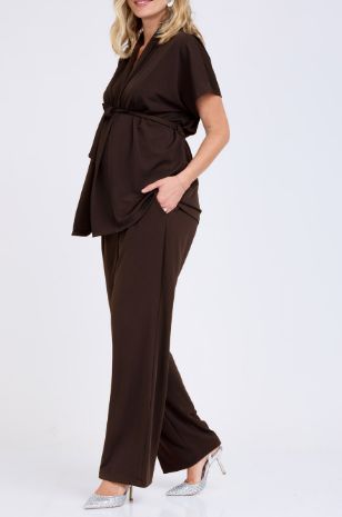 מכנסי הריון לורי חום שוקולד