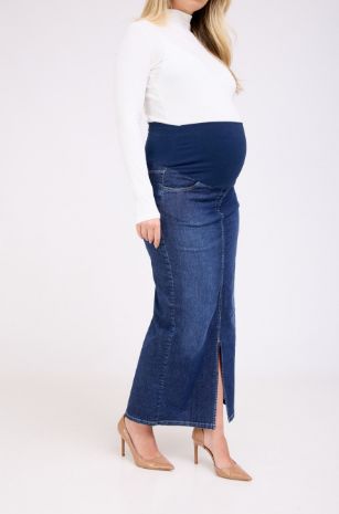 חצאית ג'ינס להריון דוריה כחול כהה 