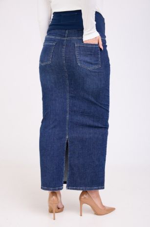 חצאית ג'ינס להריון מקסים עם גומי בבטן כחול