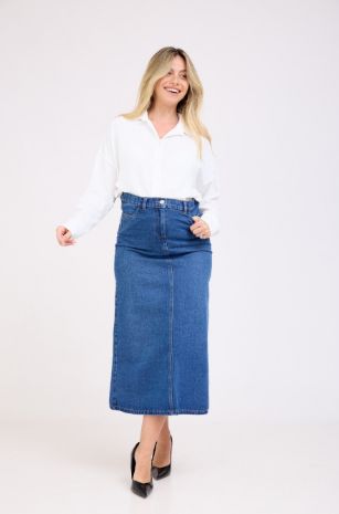 חצאית ג'ינס להריון אלונה כחולה