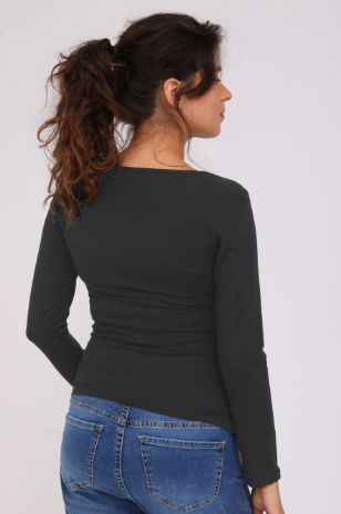 חולצת הריון Baby Grow ש.ארוך אפור בטון