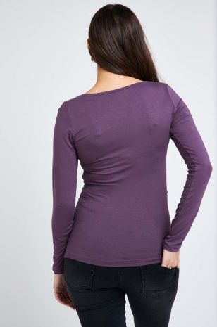 חולצת הריון Baby Grow ש.ארוך חציל של אבישג ארבל