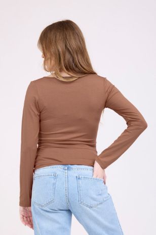 חולצת הריון Baby Grow ש.ארוך מוקה