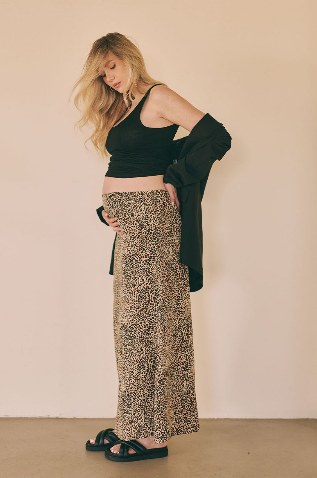 חצאית להריון דפני מנומר חום