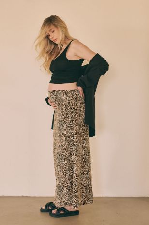 חצאית להריון דפני מנומר חום