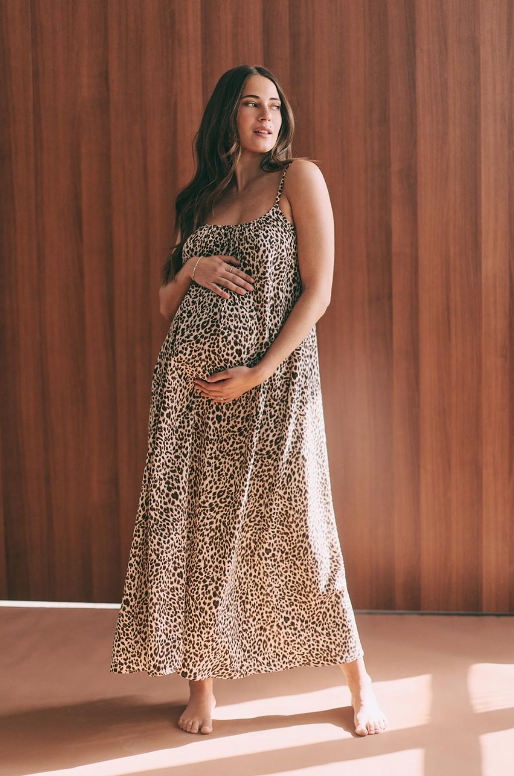 שמלת הריון טופז מנומר בז'