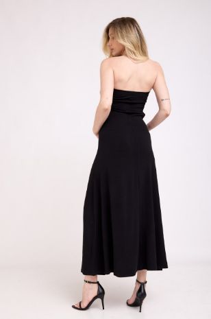 שמלת הריון סטרפלס שחורה לאירועים