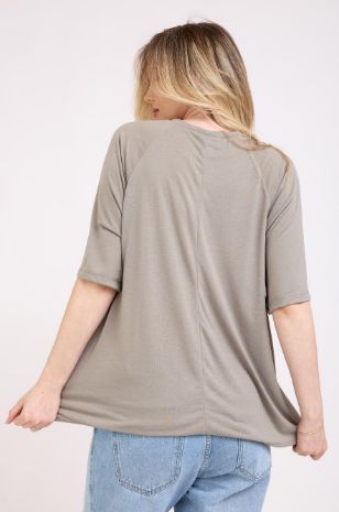 חולצת הריון והנקה רוכסנים חאקי של אבישג ארבל