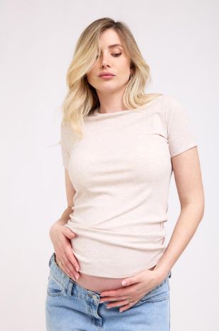 חולצת הריון דורין ש. קצר בז' מלאנז'