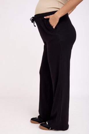 מכנסי הריון מכותנה שחורים של אבישג ארבל