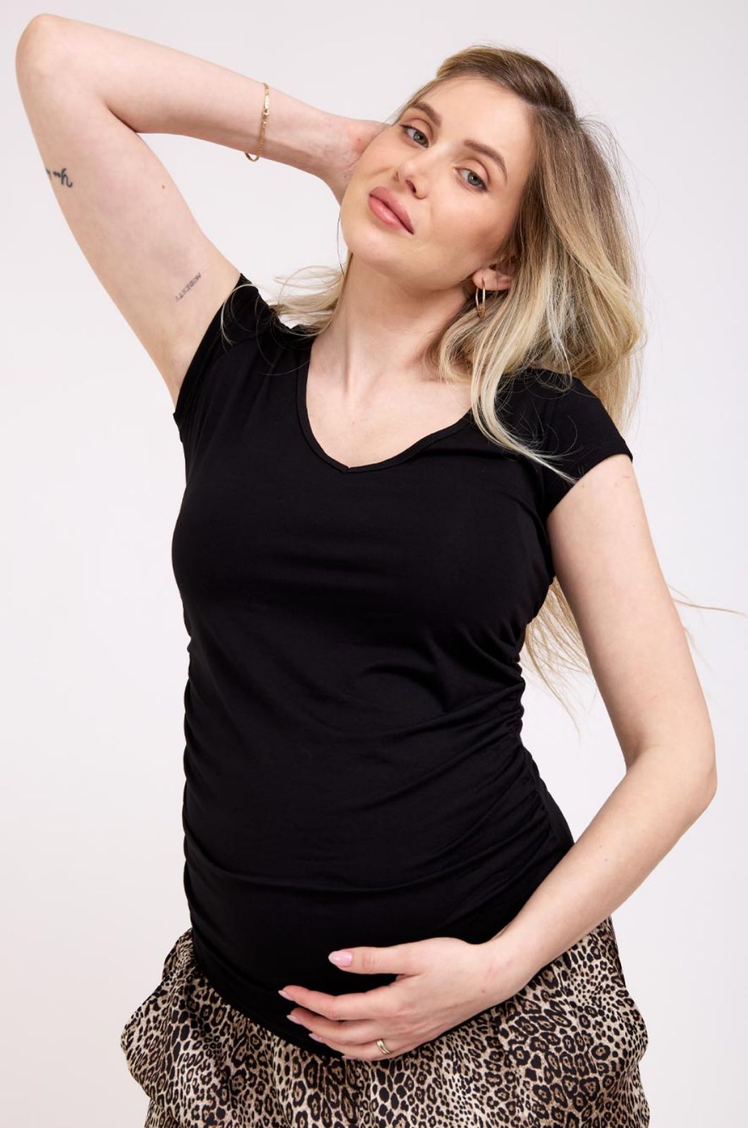 חולצת הריון ויוי ש.קצר שחורה