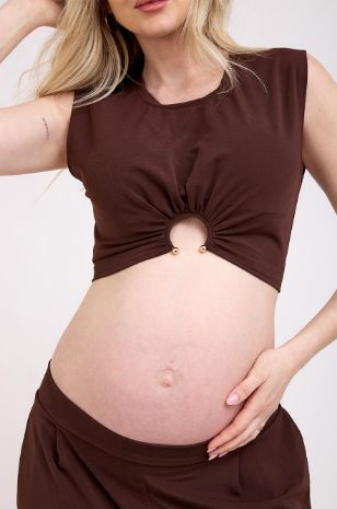 חולצת הריון ג'ונו חום שוקולד