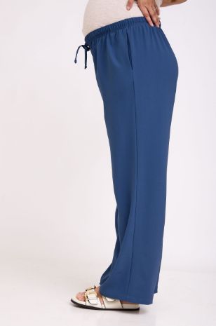 מכנסי הריון נוחים עם שרוכים כחולים