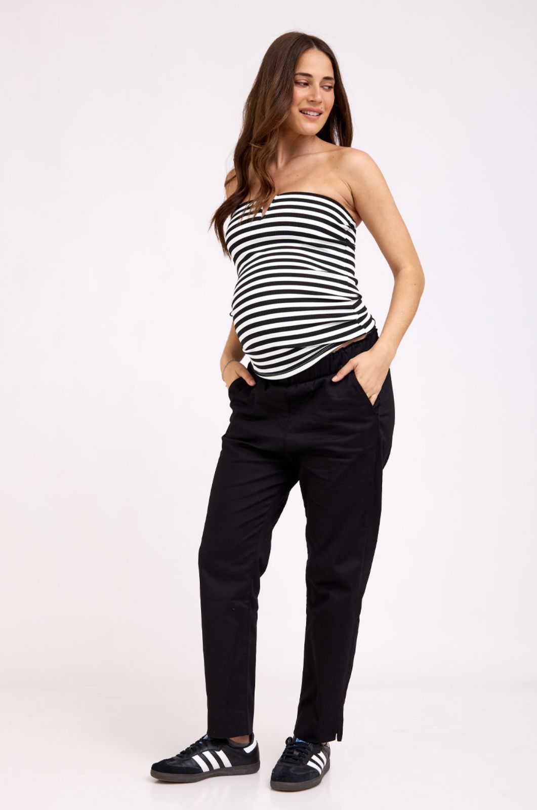 מכנסי הריון מחוייטים שחורים