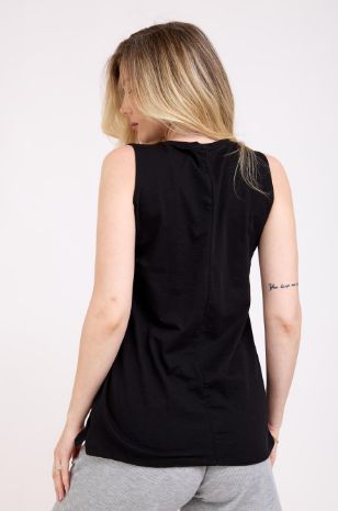 טי שירט הריון ללא שרוול שחורה